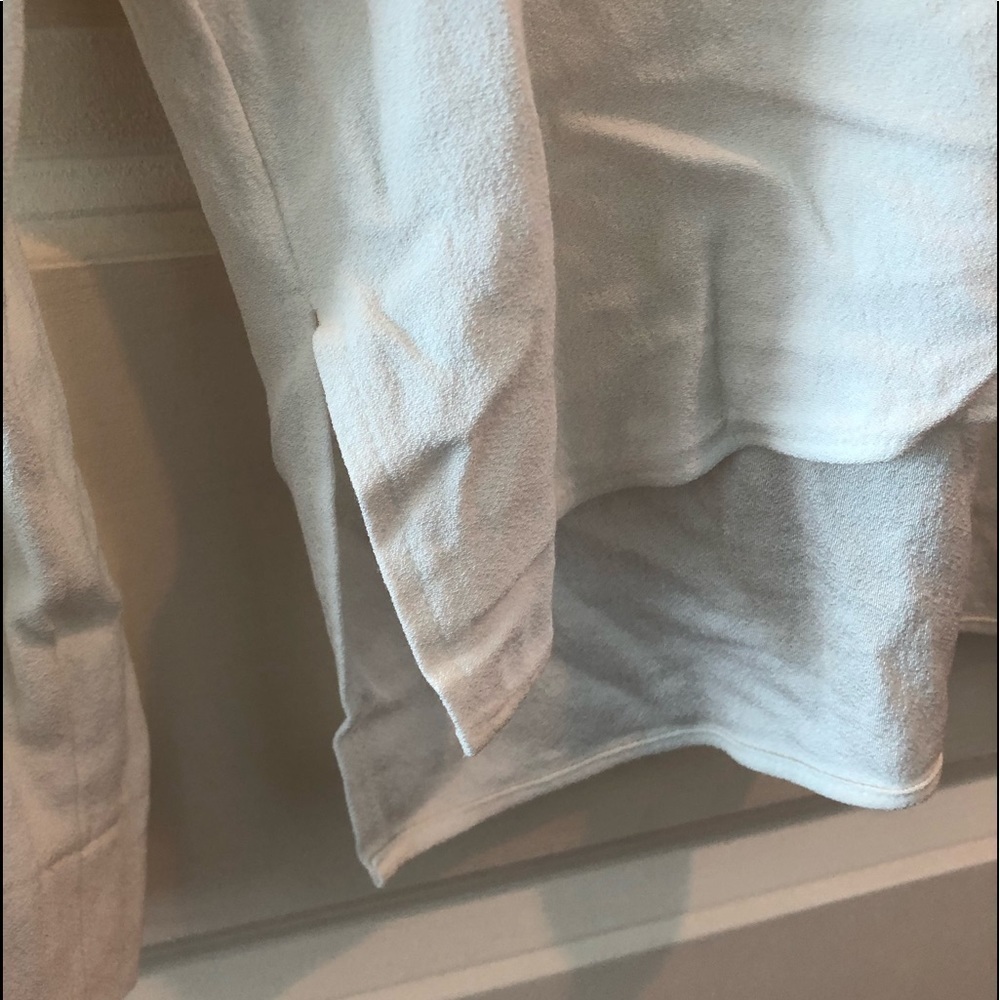 Maje Lorni Crepe V Neck Top In Ecru - Picture 7 of 14
